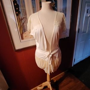 Silk short lingerie robe